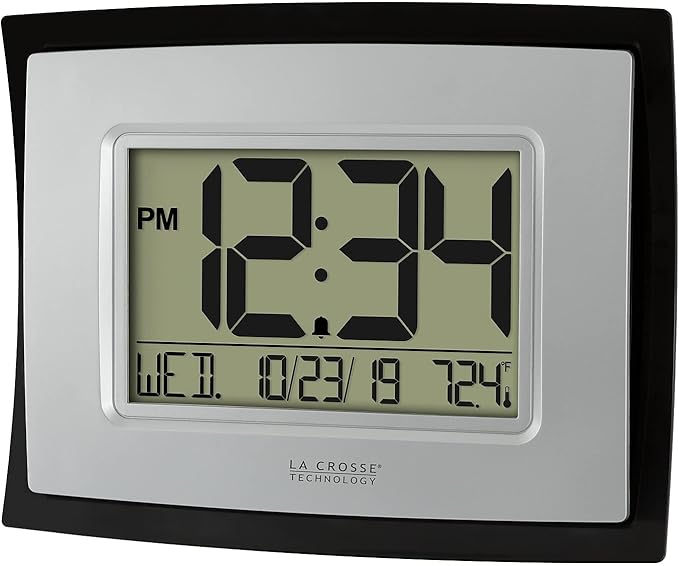 La Crosse Technology Wall/Table Clock, 6.85-inch H x 8.66-inch W x 0.95-inch D (WT-8002U) (WT-8002U-INT)