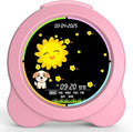 Kids Alarm Clock Sun & Moon LED Display with Day & Date OK to Wake Clock with Night Light for Kids Children's Sleep Trainer Gift for Boy and Girls (Pink)