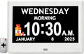 2025 NEW, Digital Clocks, 7'' Dementia Clock with Date and Time for Elderly, Auto-Dimming, 12 Reminders & 6 Alarms, Button & Remote Control, Auto DST, Digital Calendar for Seniors Large Display
