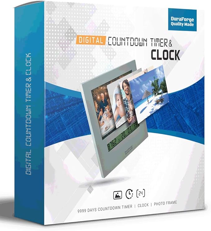 9999 Day Retirement Countdown Clock with Large Display Digital Timer & a 4x6 Picture Frame, Fun Gifts for Men or Women Change Photo & Count Down to Vacation Wedding Christmas Halloween holiday