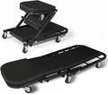 Magshion Garage Creeper Seats on Wheels, Length 40" 330 lbs Capacity 2 in 1 Folding Mechanic Creeper Garage Stool Lay Down or Sit (Black)