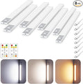 12" Ultra-Thin Under Cabinet Lighting Wireless, Aluminum Alloy Under Counter Lights for Kitchen, 3-Color-Temps Magnetic Closet Lights, Rechargeable Motion Sensor Light Indoor (8 Pack, Silver)