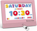 Digital Alarm Clock with 7'' HD Screen, Calendar Function,It is Perfect for Kids Aged 3-18 Years Old with Remote Control and Custom Reminder Function for Birthdays
