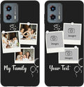 Custom Multi Photos Case for Motorola Moto G 5G 2023-6.5 inch, Personalized Gift for Men Women, Customized Collage Text Picture Phone Cover, Soft Rubber Shockproof Protective Case, Black