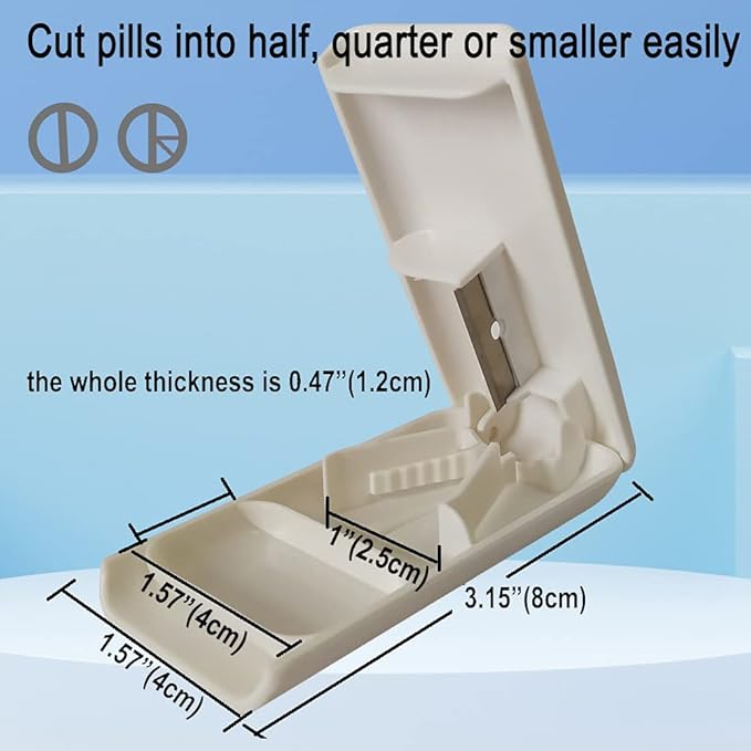 CoaGu Pill Crusher and Pulverizer - 2 Pack Pill Boxes and Cutter - Labor-Saving Grinder for Efficiently Crushing Multiple Tablets into Fine Powder