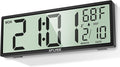 14.5'' Large Digital Wall Clock Battery Operated with Jumbo Numbers, Auto DST, Day, Date, Alarm, Temperature for Living Room, Bedroom, Desk Decor, Gift, LCD Screen Display Easy to Read and Set