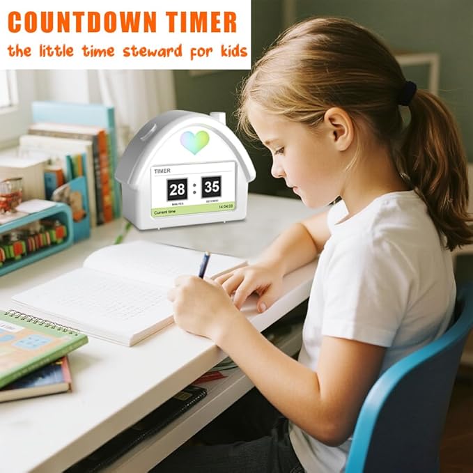 Kids Alarm Clock with 4.3'' HD Digital Screen, Calendar Countdown Ambient Lighting White Noise Remote Control Function Perfect for Kids