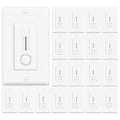 20 Pack LED Slide Dimmer Switch, Single Pole No Neutral Wire Required, 150W Max LED/CFL 600W Max Incandescent/Halogen, ETL Listed Dimmer, White