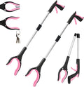 2-Pack 32" Grabber Reacher Tool, Foldable Reacher Grabber Pickup Tool with 360° Rotating Jaw & Magnetic Tip, GarbageTrash Picker Upper Grabber,Lightweight Grabbers for Seniors/Elderly(Pink)