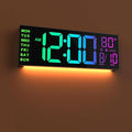 JALL 13" Large Digital Wall Mount Clock, Count Down Timer, Alarm, Big LED, DST, Temperature for Living Room Classroom Desk, Xmas, Birthday Gift for Senior Mom Dad, RGB