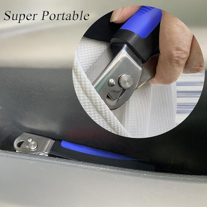 2 Pack Foldable Car Door Handle for Elderly with Adjustable Standing Aid Safety Handle, Blue, MB-2006-B