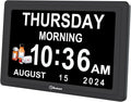 Soobest Dementia Digital Clock for Seniors Elderly, 20 Alarm Reminders 3 Ringtones for Memory Loss Alzheimers, Electric Time Date Day Large Display Calendar Clock, Auto DST, 1024 * 600P HD