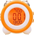 Super Loud Alarm Clock, Twin Bell Battery Operated with Snooze Function, Silent Mode, Backlight Display, Date and Week Calendar, Retro Ringing Design, Suitable for Home Office (Orange)