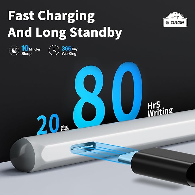 Stylus Pen for ASUS Transformer/Mini/ASUS Zenbook Flip/Pro/ASUS Vivobook Flip/Pro/Duo/ASUS Notebook, Rechargeable MPP 2.0 Tilt Active Pen with 4096 Pressure Sensitivity, Tpye-c Charge, Silver