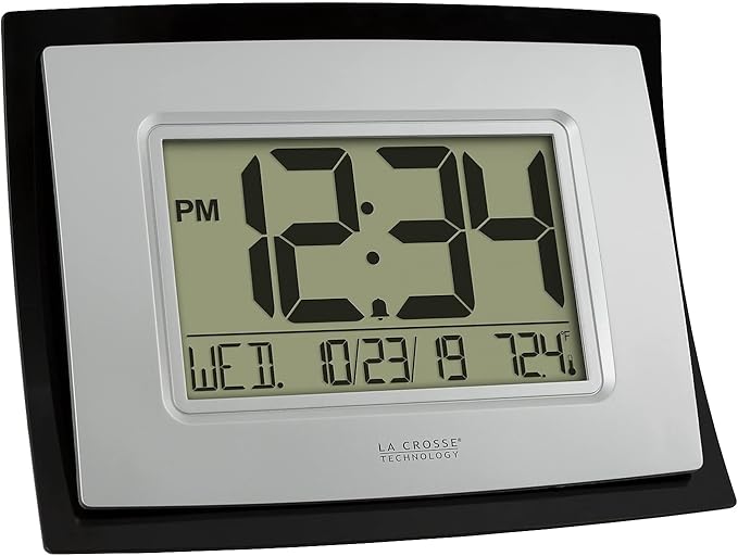 La Crosse Technology Wall/Table Clock, 6.85-inch H x 8.66-inch W x 0.95-inch D (WT-8002U) (WT-8002U-INT)