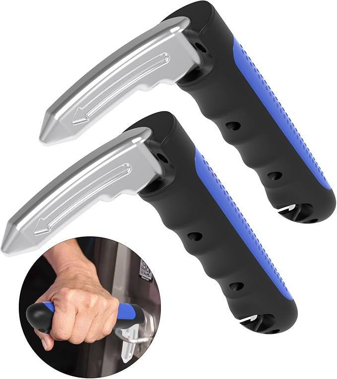 2Pack Multifunction Car Handle Assist for Elderly and Handicapped, 3 in 1 Automotive Door Assist Handle, Seatbelt Cutter, Window Breaker, Car Door Handle for Seniors