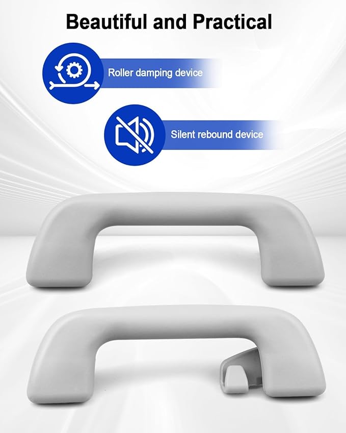 4 Pcs 74610-52030 Front Rear Inner Roof Pull Handle Fit for Toyota Corolla 4Runner Yaris Prius RAV4 Vios 2003-2021 Replace 74610-52020, Driver Passenger Side Auto Interior Grab Rail Handle Grey