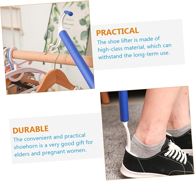 SOESFOUFU 2pcs Professional Dressing Aid Kit Shoehorn Pole for Seniors Disabled Elderly