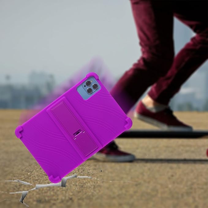 Case for Lenovo Tab M11 11 inch (TB-330FU / TB-331FC) 2024 Released - Lightweight Silicone Stand Cover Case with 1 Random Stylus (Purple)