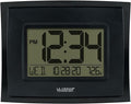 La Crosse Technology WT-8002U-B-INT Digital Black Clock with Indoor Temperature