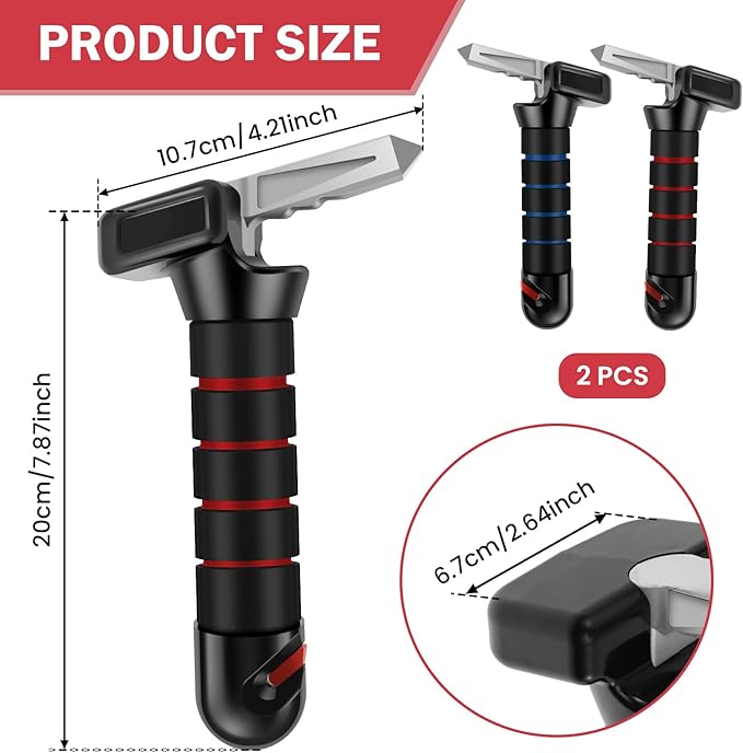 2 Pcs Car Door Handle Assist for Elderly, Stainless Steel Car Door Handle, Portable Car Door Latch Handle for Safe Entry/Exit Car for Seniors and Handicapped