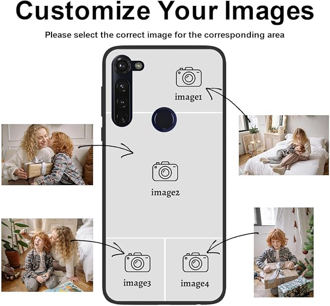 Styletify Custom Photo Case for Motorola Moto G Pro, Create Your Own Picture Collage Phone Case, Soft Drop Protection, Personalized Anti-Scratch TPU Soft Cover, Gifts for Family Friends, Black