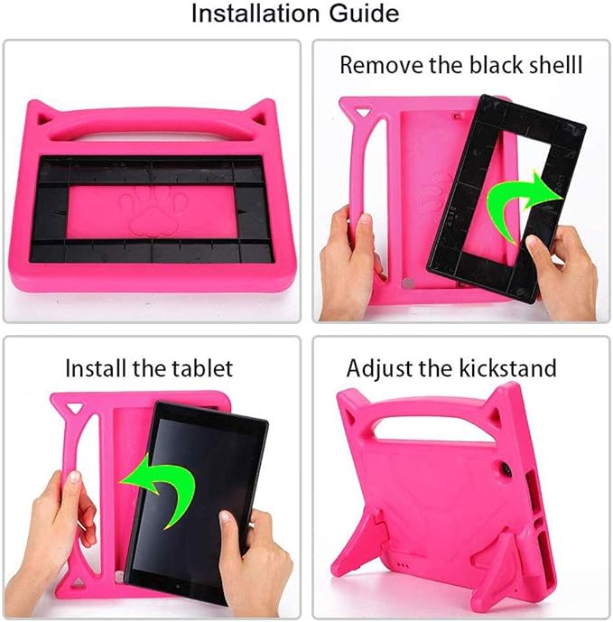Case for Amazon Fire HD 10 Tablet 10.1" Inch Display (13th Generation, 2023 Released) - Lightweight Shockproof Kickstand Handle Kids Cover Case + 1 Screen Protector and 1 Stylus (Pink)