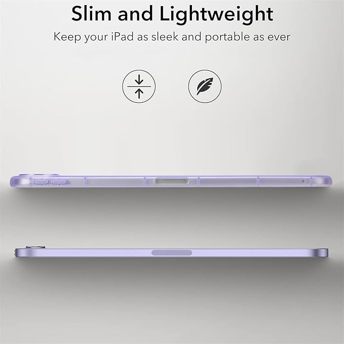 Dteck for iPad Pro 11 Inch M4/M5 (2024/2025 Release) Translucent Tablet Case, Stylish Shimmer Design, Ultra Slim Thin Lightweight, Soft TPU Scratch Resistant Shockproof Protective Cover Shell, Purple