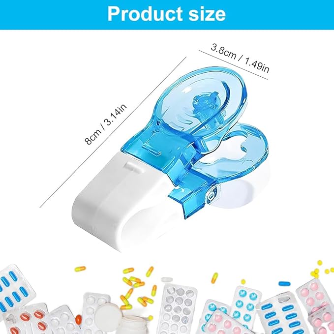 Portable Pill Taker Household Gadgets, 2024 New Portable Pill Taker, No Contact Easy to Take Out Portable Tablet Dispenser, Pill Cutter Splitter for The Elderly, Disabled, Arthritis Etc. (3)