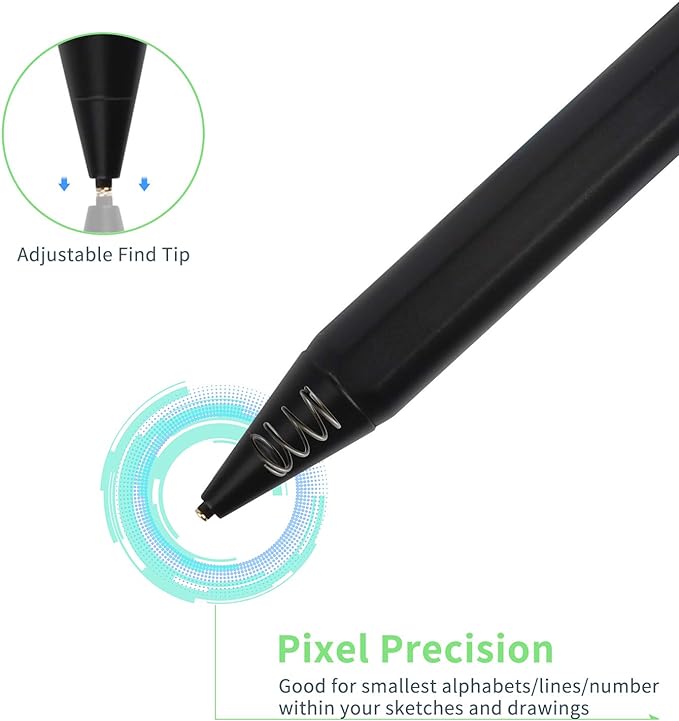 Electronic Stylus for iPad Pro 10.5" Pencil,Active Capacitive Pencil Compatible with Apple iPad Pro 10.5-inch Stylus Pens,Good on Drawing and Writing Type-C Rechargeable Pen, Black