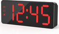 KWANWA Digital Alarm Clock with Backup Battery & 59" UL-Certified Charger - 3-Level Dimmer, Auto Night Mode, 2.4" Bold LED Display, Upgraded Buttons, Clock for Bedroom/Travel/Camping