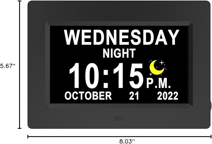 27 Alarms Digital Talking Clock with Loud Voice Time Date, Auto DST, 20 Custom Reminders, 10-Level Dimmer, Sleep Trainer, Speaking Day Date Calendar Clock for Seniors Dementia Alzheimers- with Remote