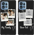Custom Multi Photos Case for Motorola Moto Edge Plus/Edge+ 2023-6.67 inch, Personalized Gift for Men Women, Customized Collage Text Picture Phone Cover, Soft Rubber Shockproof Protective Case, Black