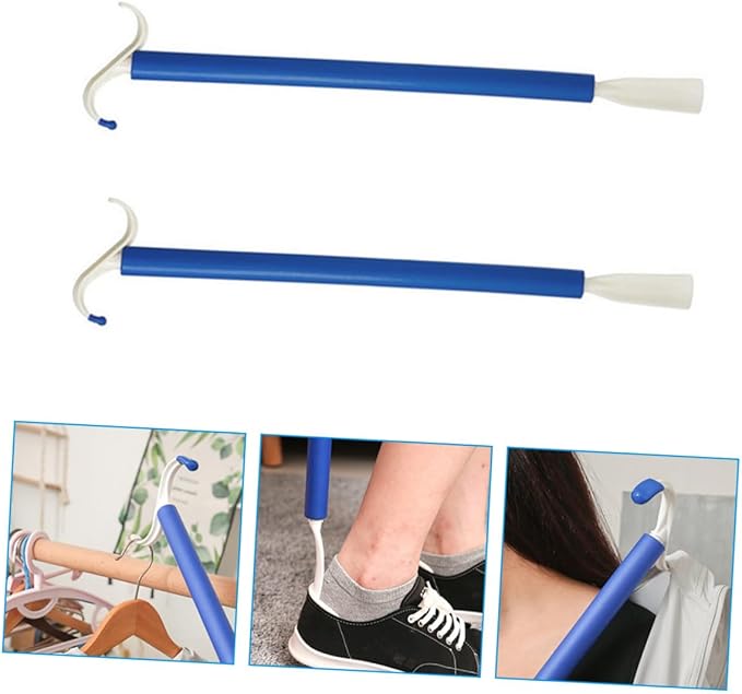 SOESFOUFU 2pcs Professional Dressing Aid Kit Shoehorn Pole for Seniors Disabled Elderly