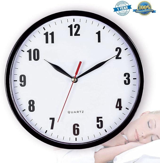 8" Silent Quartz Wall Clock Non-Ticking Digital Clock