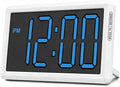 KWANWA Digital Alarm Clock, 3.8-inch Extra Large LED/LCD Digits, Battery or USB Powered, Auto Light Sensor for Day/Night, Wall Clock & Desktop Stand for Seniors, Bedroom, Office, Living Room