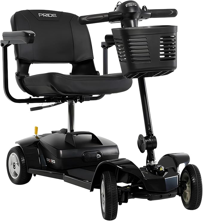 Pride Mobility Go Go Ultra X 4-wheel Scooter - Travel Mobility for Adults, 12 Ah Battery, 300 Lbs Weight Capacity, Seat Dimensions - 17"" W x 17"" D - S49, Black