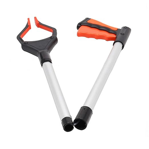 32" Foldable Grabber Reacher for Elderly, Mobility Aid Reaching Assist Tool Pickup Tool Trash Gripper,Yellow(Orange)