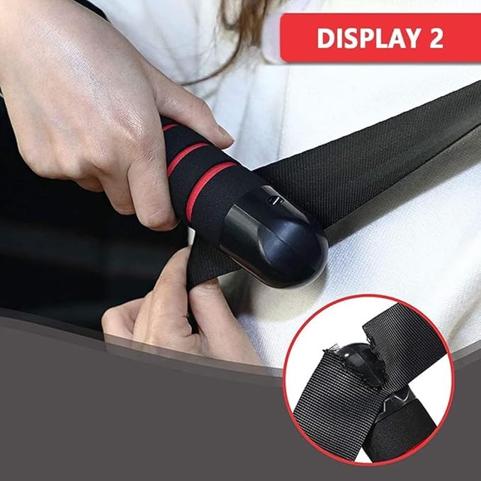 3 in 1 Vehicle Support Handles, Elderly Portable Automotive Door Assist Handle, Seatbelt Cutter and Window Breaker for Elderly and Handicapped (Red Handle)