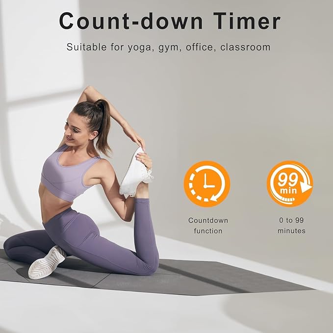 JALL 16" Large Digital Wall Mount Clock, Count Down Timer, Alarm, Big LED, RGB Color, DST, Temperature for Living Room Classroom Desk, Xmas, Birthday Gift Digital Wall Clock for Senior (White Orange)