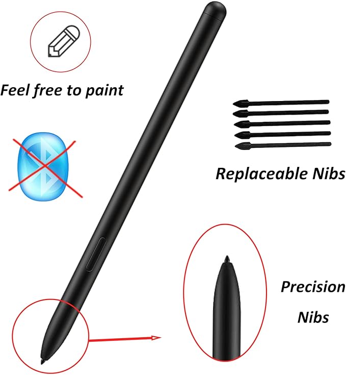 Galaxy Tab S10 Ultra S Pen for Samsung Galaxy Tab S10+/S10 Lite,Tab S10 Ultra Stylus Pen Replacement for Galaxy Tab S10 Ultra/S10 Plus/S10 Lite All Versions S Pen with Nibs(Black)