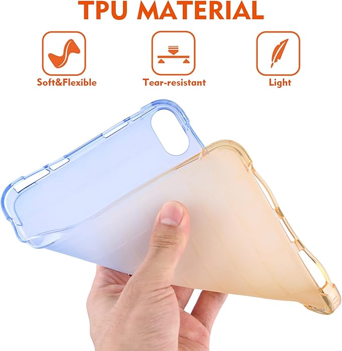 Dteck for iPad mini 8.3 Inch (A17 Pro/6th Generation) 2024/2021 Ultra Thin Translucent Back Cover, Lightweight Slim Soft TPU Case with Reinforced Corners, Protection Shock-Absorbing Shell, Blue Gold