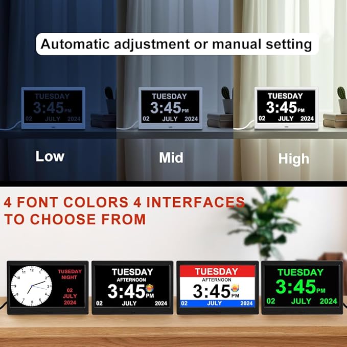 2026 Digital Clock Plug-in (No Battery), Power Outage Memory,DST Display Time, Date, Month, and Year Large-Font Clock for the Elderly