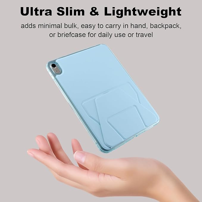Dteck for iPad mini (A17 Pro), Mini 6 (6th Generation) 8.3" Slim Case with Kickstand/2 Screen Protector Films/Stylus, Ultra Thin Lightweight Solid Color PU Leather Protective Back Cover Shell, Blue