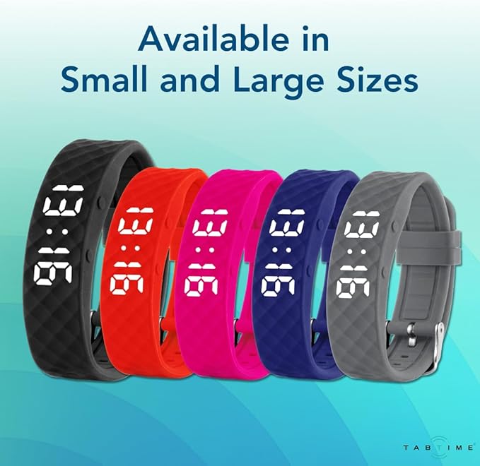 Tabtime Vibrating Alarm Reminder Watch - with up to 10 Personal Alarms or Pill Reminders per Day