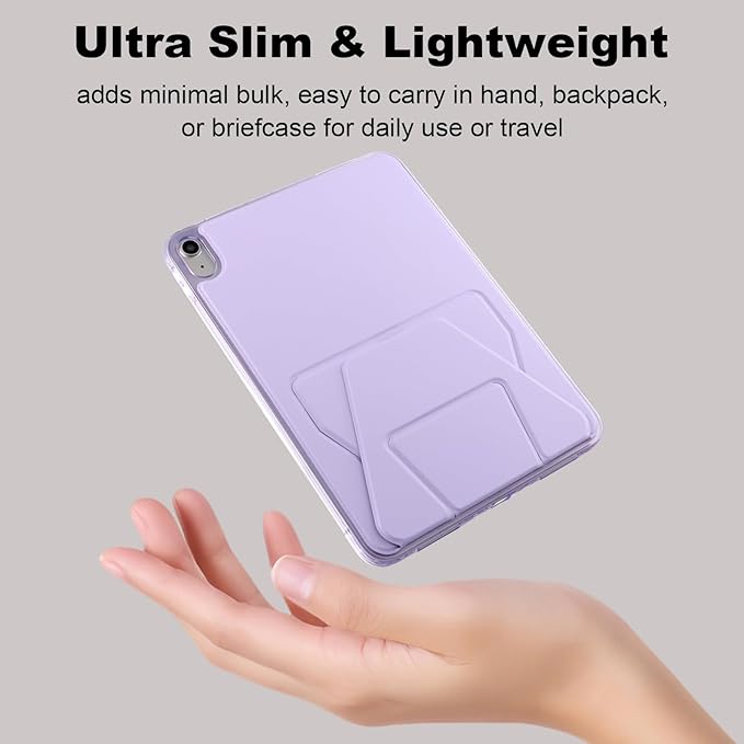 Dteck for iPad mini (A17 Pro), Mini 6 (6th Generation) 8.3" Slim Case with Kickstand/2 Screen Protector Films/Stylus, Ultra Thin Lightweight Solid Color PU Leather Protective Back Cover Shell, Purple