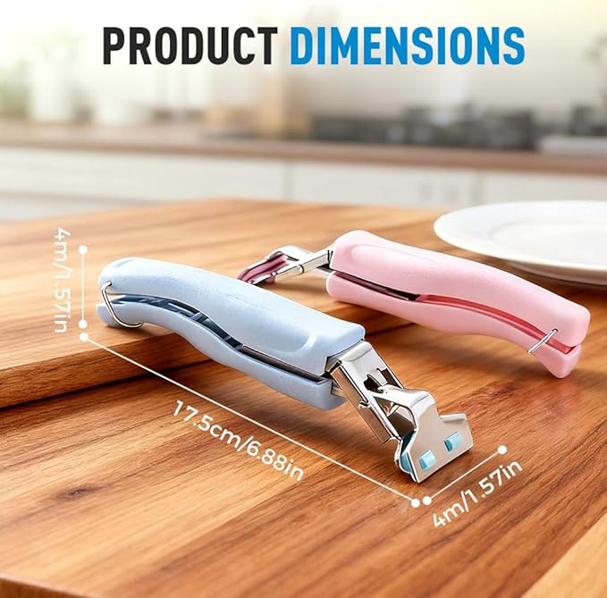 3 Pcs Hot Plate Grippers, 2026 Upgraded Multi Purpose Hot Plate Gripper, Anti-Scald Bowl Dish Holder Tong Clip for Kitchen Cooking (Blue)