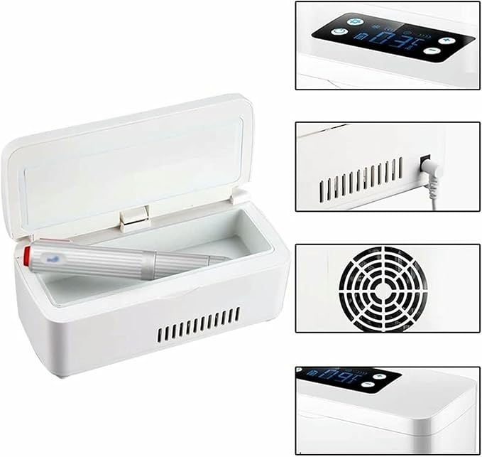 Insulin Fridge Box Fridge, Portable Travel Insulin Fridge Box Insulin Cooler Cooling Refrigerator Smart LCD Display Pill Case Insulin Cooler