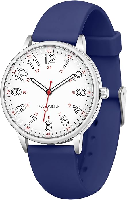 IBSO Nurse Watch for Nurse Medical Professionals Men Women Easy to Read Dial Wristwatches Silicone Band Second Hand Watches