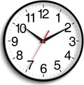 Rohioue 16 Inch Wall Clock Modern Battery Operated Silent Non Ticking Large Analog Clock for Living Room Office Home Bedroom Kitchen Bathroom(Black)